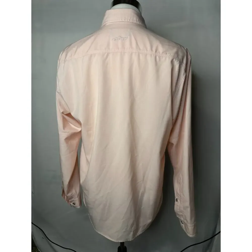 Orvis Shirt Mens Large Pink Vented Outdoors Polyester Fishing hiking Camp